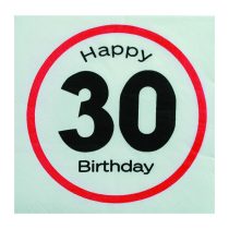 Sebességkorlátozó Happy Birthday 30. szalvéta