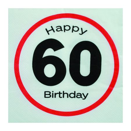Sebességkorlátozó Happy Birthday 60. szalvéta