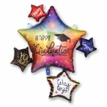 89 cm-es Happy Graduation csillagok ballagási fólia lufi