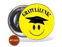 Ballagási kitűző smile, sárga