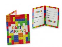 Lego party meghívó, 6 db/csomag