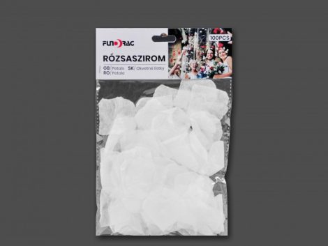 Fehér dekorációs rózsaszirom, 100 db-os Fehér dekorációs rózsaszirom, 100 db-os