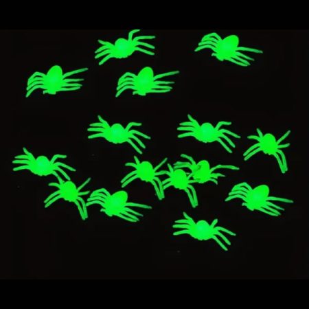 Fluoreszkáló dekorációs pókok