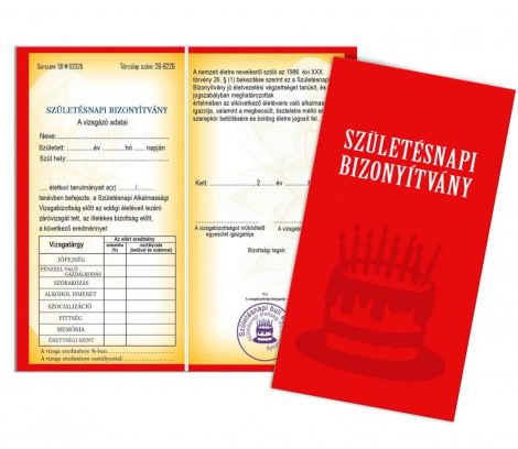 Születésnapi bizonyítvány Születésnapi bizonyítvány