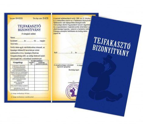 Tejfakasztó bizonyítvány Tejfakasztó bizonyítvány