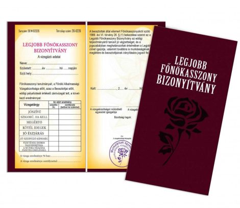Legjobb főnökasszony bizonyítvány