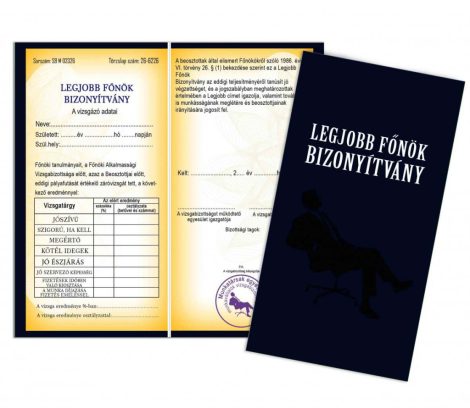 Legjobb főnök bizonyítvány