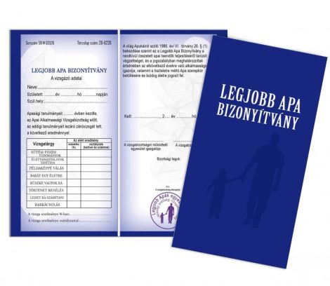 Bizonyítvány - Legjobb apa bizonyítvány