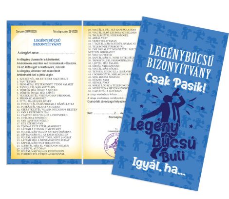 Legénybúcsú csak pasik bizonyítvány Legénybúcsú csak pasik bizonyítvány
