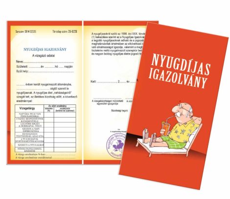 Nyugdíjas bizonyítvány, férfi