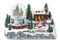 LED-es karácsonyi interaktív jelenet, 33 cm*20 cm