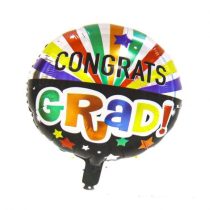 46 cm-es színes Congrats Grad! fólia lufi ballagásra