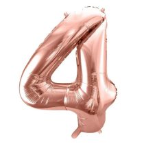 86 cm-es 4-es rose gold fólia szám lufi