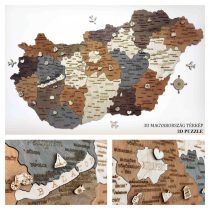 Fa 3D puzzle Magyarország térkép - 70 cm*35 cm