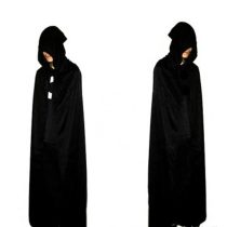 Fekete kapucnis köpeny, 140 cm