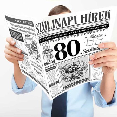 Vicces 80. szülinapi újság