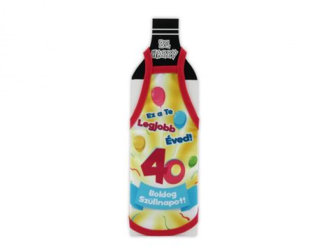 Üvegkötény színes Boldog 40. Szülinapot!