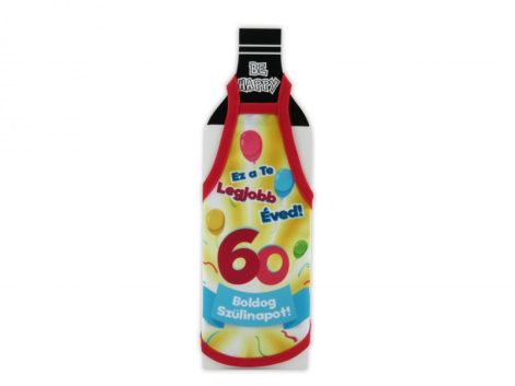 Üvegkötény színes Boldog 60. Szülinapot!