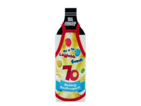 Üvegkötény színes Boldog 70. Szülinapot!