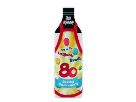 Üvegkötény színes Boldog 80. Szülinapot!