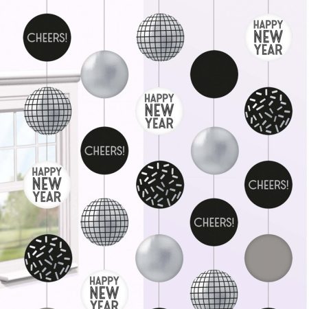 Happy New Year Disco gömbös függő dekoráció