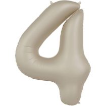 86 cm-es 4-es matt krémfehér szám fólia lufi