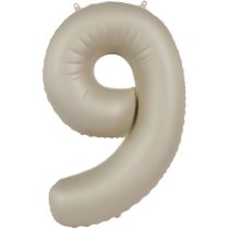 86 cm-es 9-es matt krémfehér szám fólia lufi