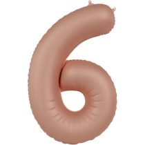 86 cm-es 6-os matt púderrózsaszín szám fólia lufi