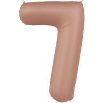 86 cm-es 7-es matt púderrózsaszín szám fólia lufi