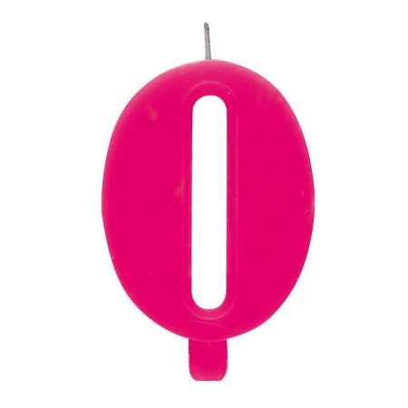 0-ás Csillagszórós Rózsaszín Szülinapi Számgyertya Tartóval