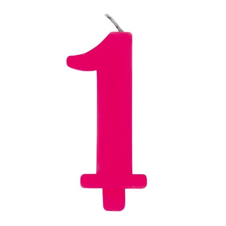 1-es Csillagszórós Rózsaszín Szülinapi Számgyertya Tartóval