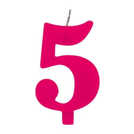 5-ös Csillagszórós Rózsaszín Szülinapi Számgyertya Tartóval