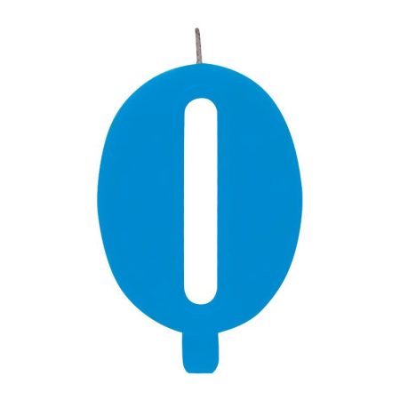 0-ás Csillagszórós Kék Szülinapi Számgyertya Tartóval