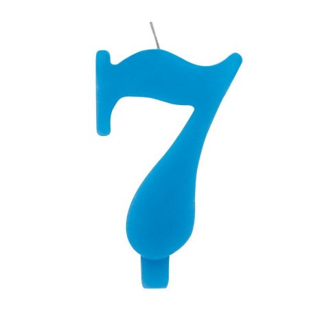 7-es Csillagszórós Kék Szülinapi Számgyertya Tartóval