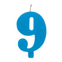 9-es Csillagszórós Kék Szülinapi Számgyertya Tartóval
