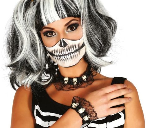 Koponya díszes karkötő és nyaklánc szett