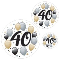 40-es szülinapi elegáns matrica, 8 db/csomag