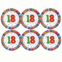 Radiant 18-as szülinapi tányér, 6 db/csomag