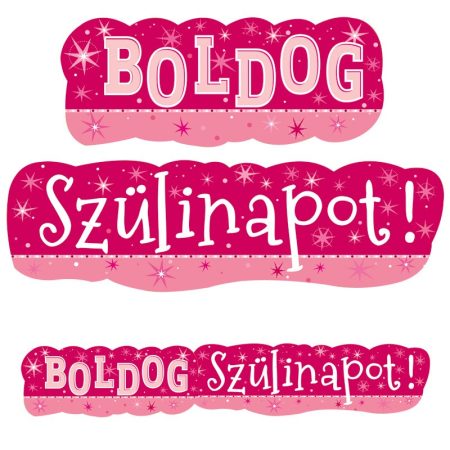 Rózsaszín Boldog Szülinapot banner