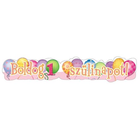 Boldog 1. Szülinapot! rózsaszín banner Boldog 1. Szülinapot! rózsaszín banner
