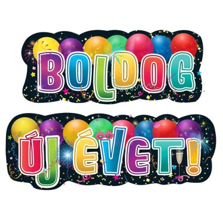 Boldog Új Évet! feliratú banner