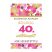 Boldog 40. Születésnapot! rózsaszín konfettis üveg cimke, 2 db/csomag