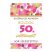 Boldog 50. Születésnapot! rózsaszín konfettis üveg cimke, 2 db/csomag