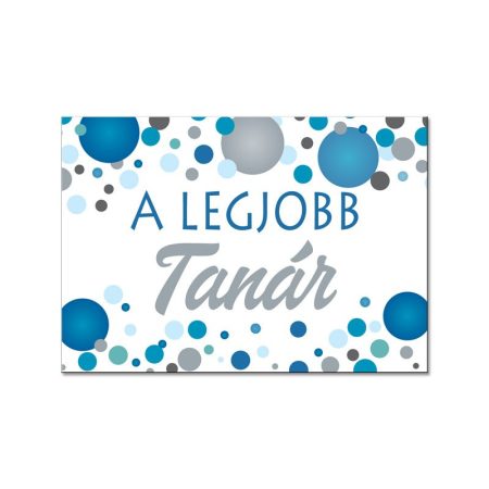 A Legjobb Tanár kék pasztell konfettis hűtőmágnes