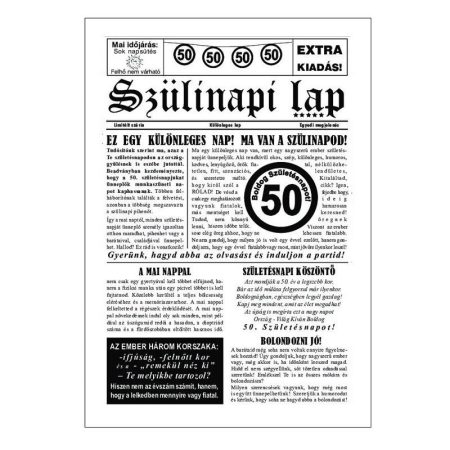 Szülinapi újság 50.születésnapra