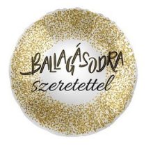   43 cm-es Ballagásodra szeretettel arany konfettis fólia lufi