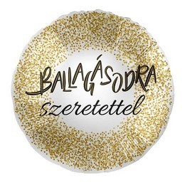 43 cm-es Ballagásodra szeretettel arany konfettis fólia lufi