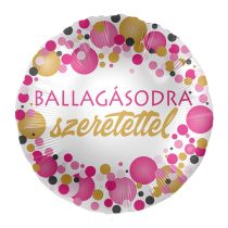   43 cm-es rózsaszín konfettis Ballagásodra szeretettel fólia lufi