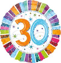 46 cm-es színes hologramos 30-as fólia lufi