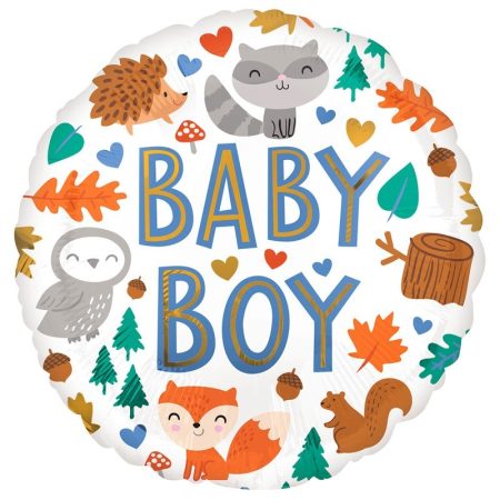 46 cm-es Baby Boy állatos fólia lufi